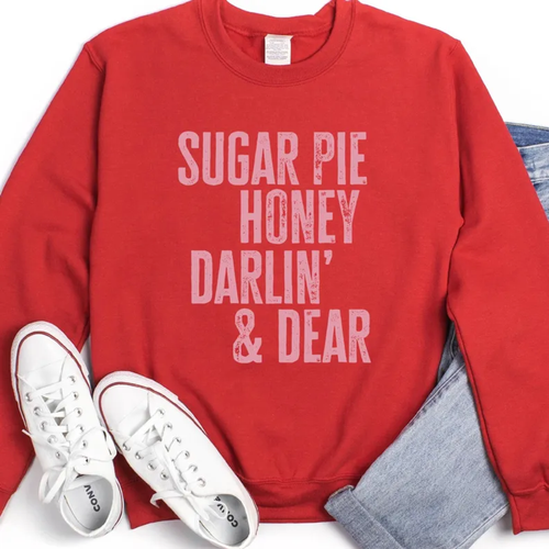 Women's  Sweatshirt Sugar Pie  Printed Crewneck Sweatshirts