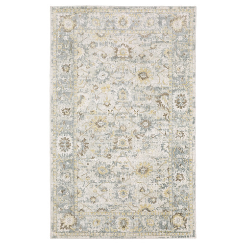 10' Ivory And Blue Oriental Hand Tufted Runner Rug