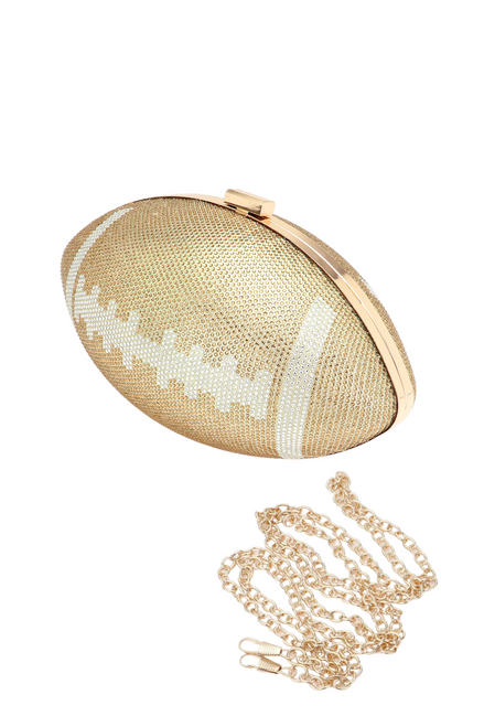 Golden Football Clutch Crossbody Bag