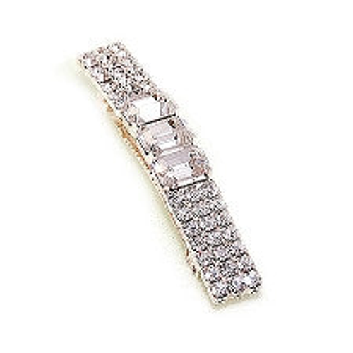 Tri-octagon Swarovski Crystal Barrette