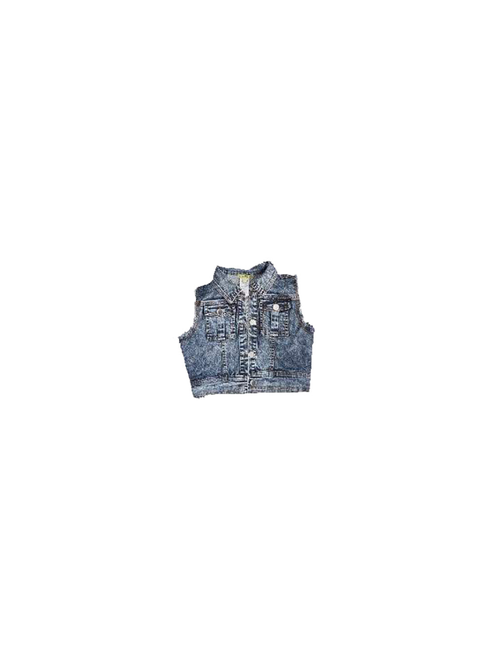 Apricot Scarf Denim Vest