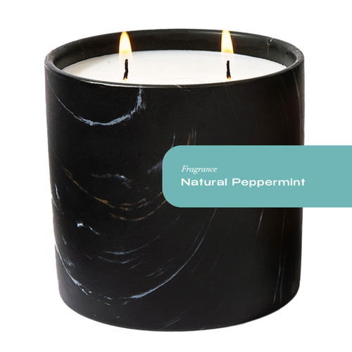 Natural Peppermint Black Marquina Candle 