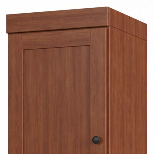 17" Coffee Solid Wood Free Standing Double Door Linen Cabinet