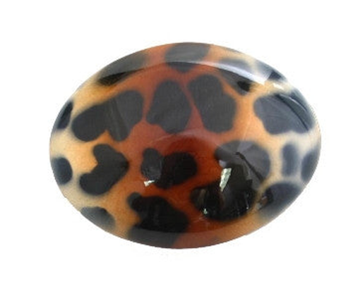 Oval Barrette With Leopard Design 