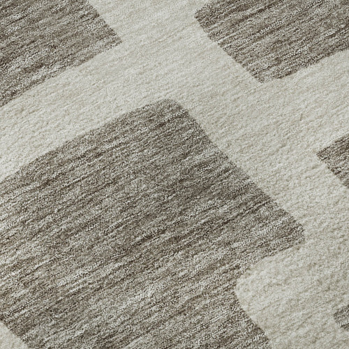 9' X 12' Taupe And Beige Abstract Geometric Washable Area Rug With UV Protection