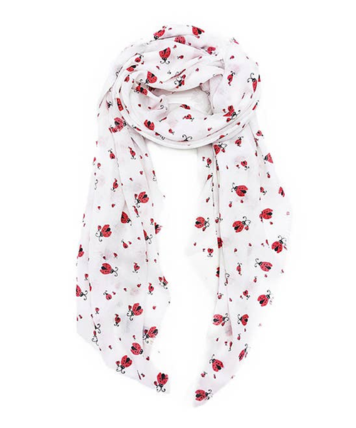100% Cotton Ladybug Scarf