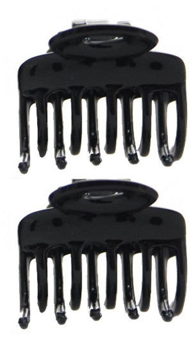 Patent Black Hair Claws - Oval Shaped (Pair) 