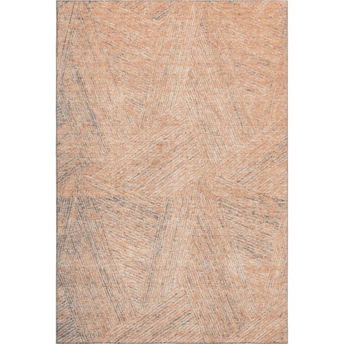 10' X 14' Peach Ivory And Gray Abstract Washable Area Rug With UV Protection