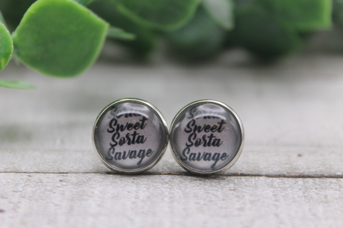 Sorta Sweet  Glass Stud Earrings