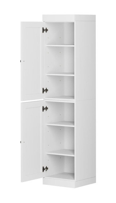 72" White Solid Wood Two Door Pantry Or Storage Closet