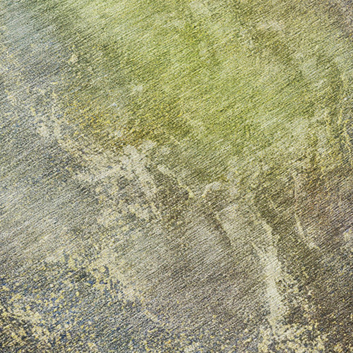 9' X 12' Green Pink And Gold Abstract Washable Indoor Outdoor Area Rug