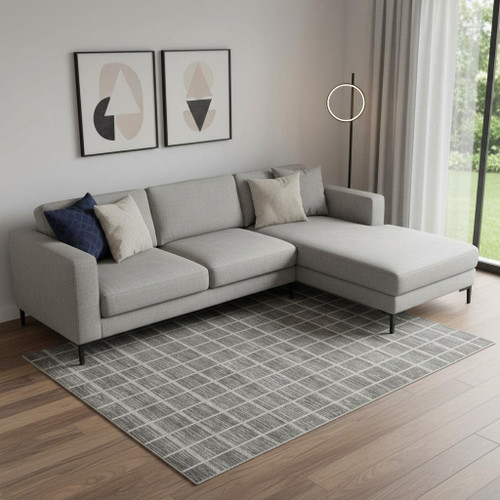 9' X 12' Gray Geometric Area Rug