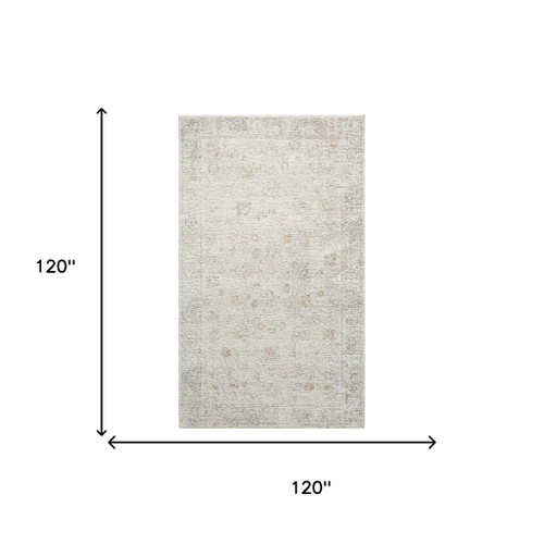 8' X 10' Ivory And Beige Abstract Area Rug