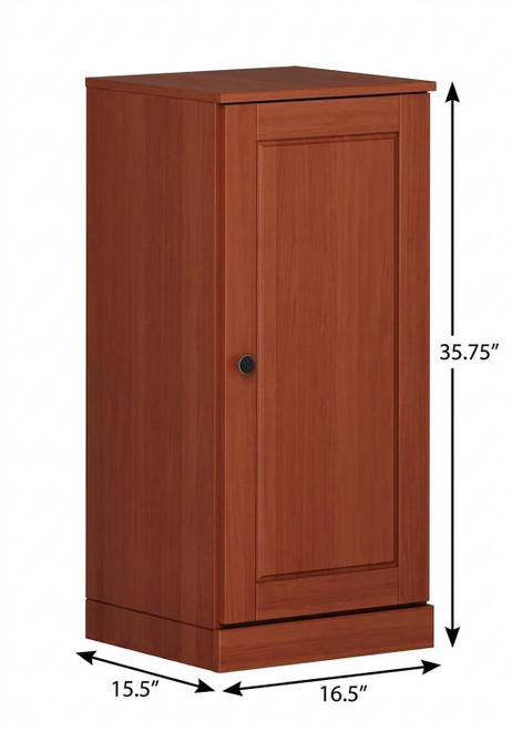 17" Coffee Solid Wood Free Standing Single Door Linen Cabinet