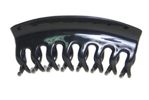 Large Wave Lock Hair Claw With Cover Black
