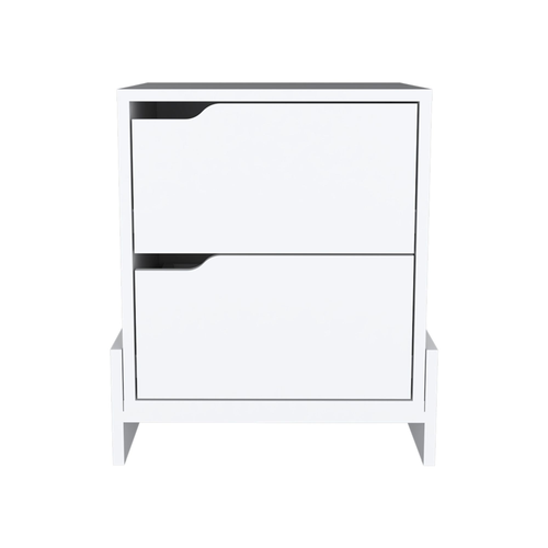 17" White Wood Nightstand