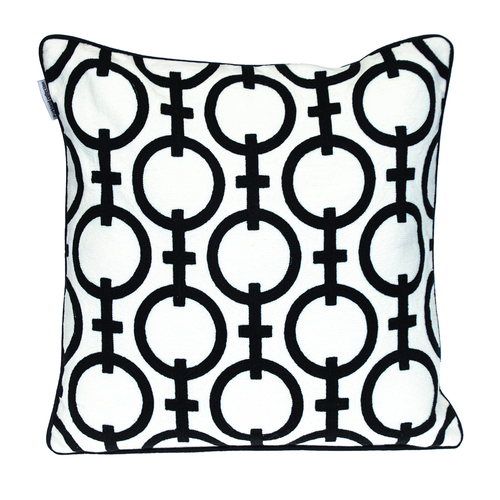 Parkland Collection Transitional Geometric Black 20" x 20" Pillow