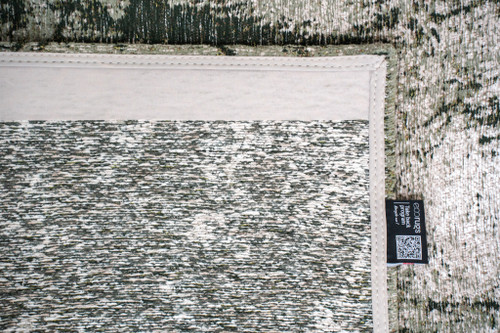 5' X 7' Green And White Abstract Washable Area Rug With UV Protection