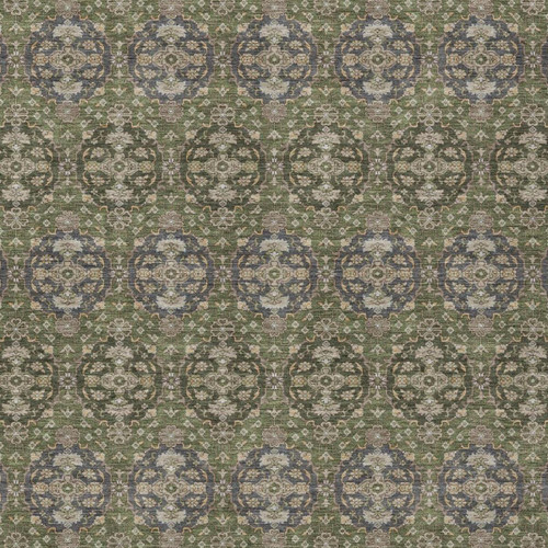 9' X 12' Olive Green And Green Striped Washable Indoor Outdoor Area Rug
