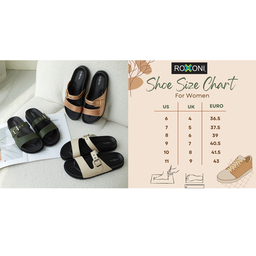 Womens Open Toe Comfort Flat Sandals Single Buckle Adjustable Straps Flat Slides