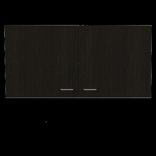 39" Black and White Wood Wall Mounted Accent Cabinet With Two Doors