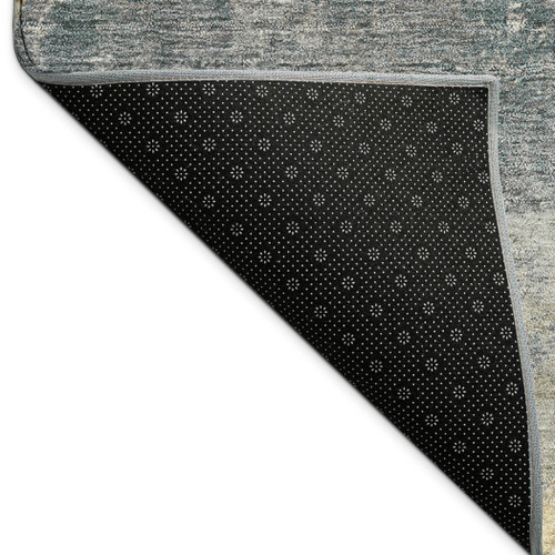 5' X 8' Gray Gold And Ivory Geometric Washable Indoor Outdoor Area Rug