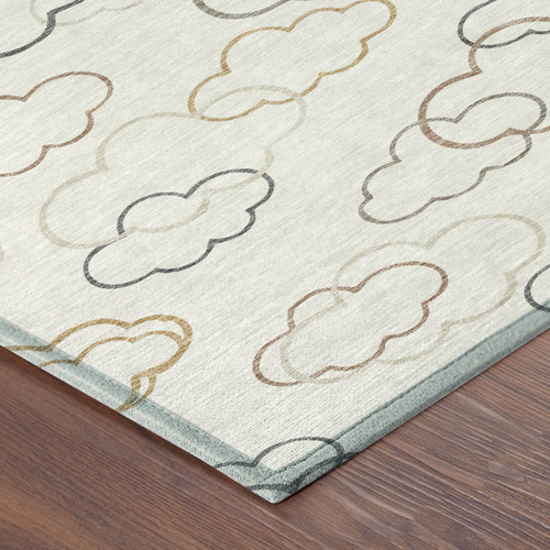 3' X 5' Linen And Wheat Abstract Washable Indoor Outdoor Area Rug