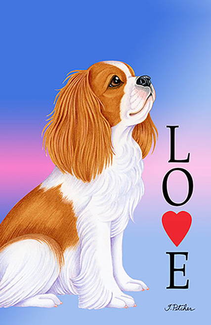 Cavalier King Charles Blenheim - Tomoyo Pitcher Love  Garden Flag 
