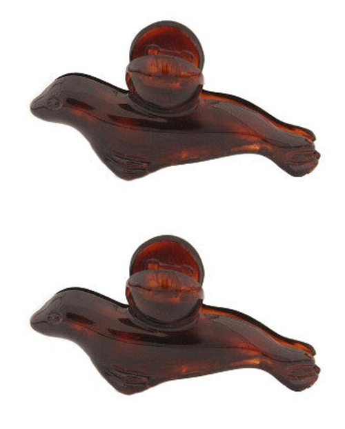 Mini Tortoise Shell Seal Hair Claws (Pair) 
