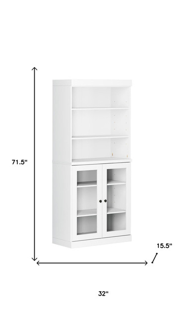 72" White Solid Wood Two Door Pantry Or Storage Closet