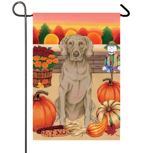 Weimaraner- Best of Breed Autumn Harvest Garden Flag 