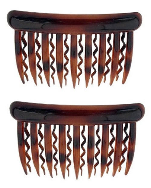 French Side Hair Combs in Wavy and Straight Tortoise Shell Combs 