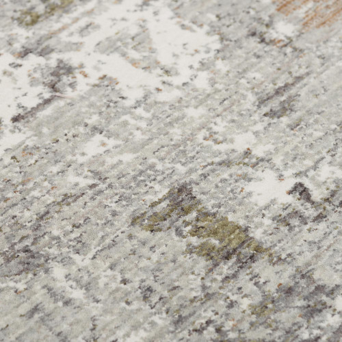 8' Gray And Ivory Abstract Hand Carved Handmade Area Rug