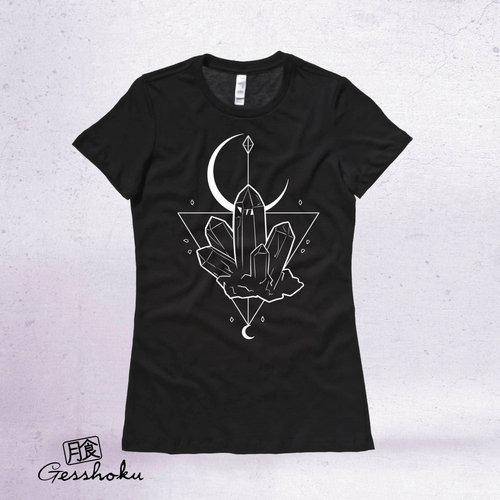 Crystal Grid Crescent Moon Ladies T-shirt