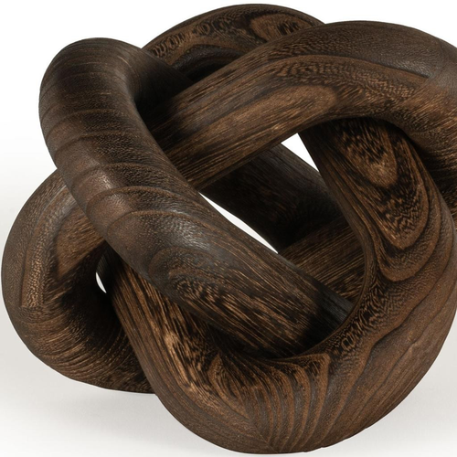 8" Brown Solid Wood Tabletop Sculpture