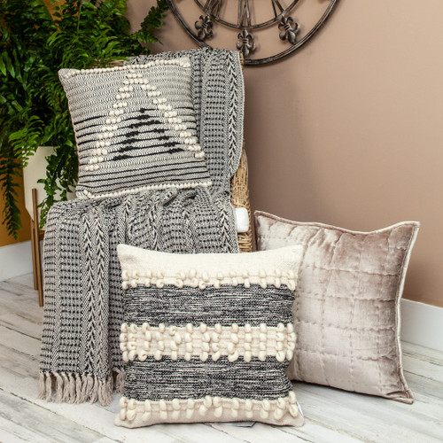 Parkland Collection Lily Transitional Gray 52" x 67" WOVEN HANDLOOM Throw