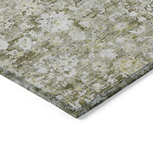 8' X 10' Taupe Beige And Gold Oriental Washable Indoor Outdoor Area Rug