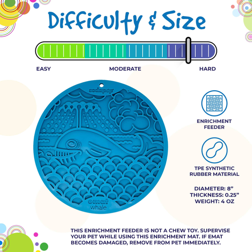 Whale eMat - Enrichment Lick Mat for Dogs and Cats 