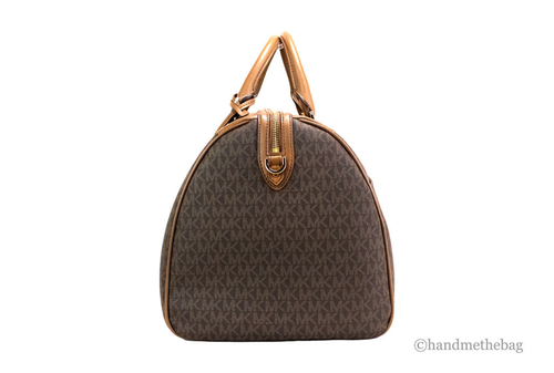 Copy of Michael Kors Travel Extra Large Brown PVC Top Zip Duffle Weekender Luggage Bag