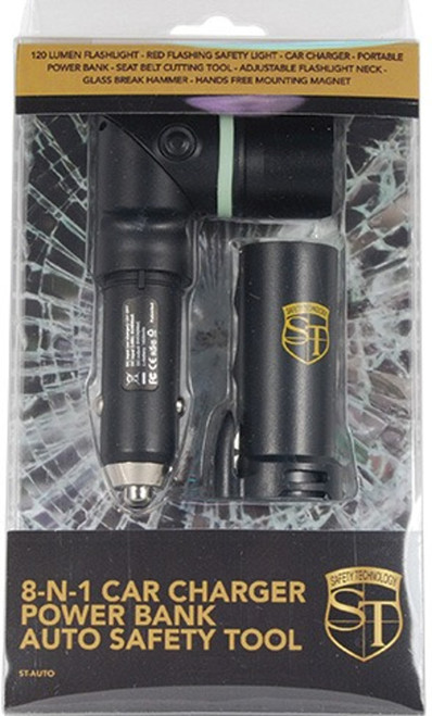 8-N-1 Car Charger Power Bank Auto Safety Tool