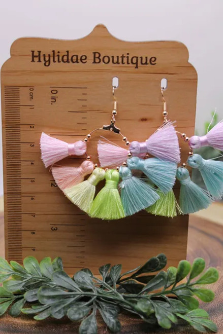 Spring Colors Tassels || Dangle Earrings || Hypoallergenic