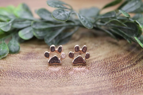 Pink Paw Prints || Stud Earrings || Hypoallergenic