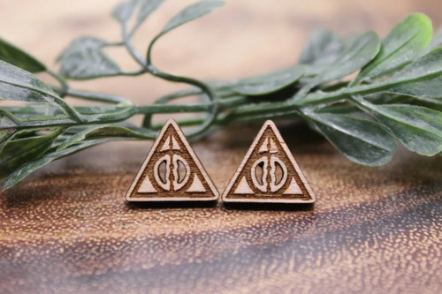 Sign of the Deathly Hallows || Stud Earrings || Hypoallergenic