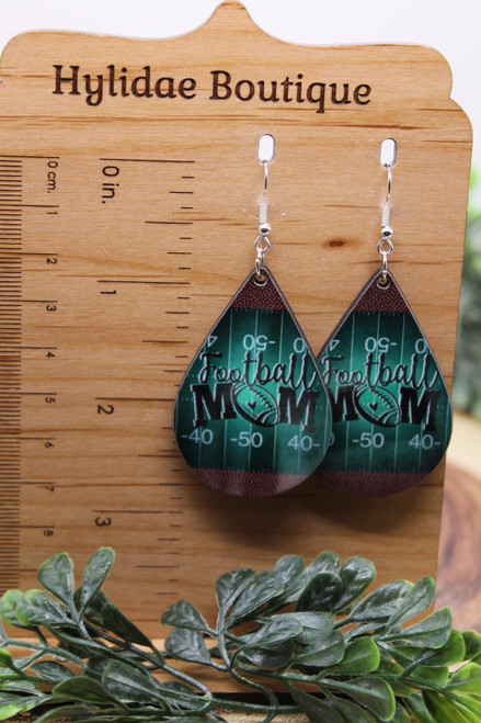 Football Mom || Teardrop Dangle Earrings || Hypoallergenic