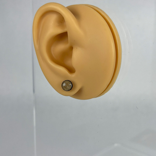 Extra Small - Whole Wheat - Handmade Stud Wooden Earrings - Minimalistic Circle