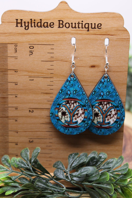 Turquoise Y || Teardrop Dangle Earrings || Hypoallergenic