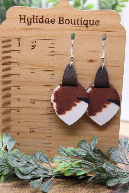 Cow Hide || Dangle Earrings || Hypoallergenic