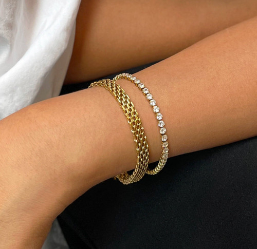 VENETTA GOLD BRAIDED LINK CHAIN BRACELET