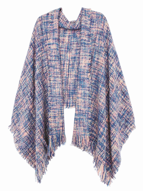 Lavender Tweed Fringe Blanket Scarf