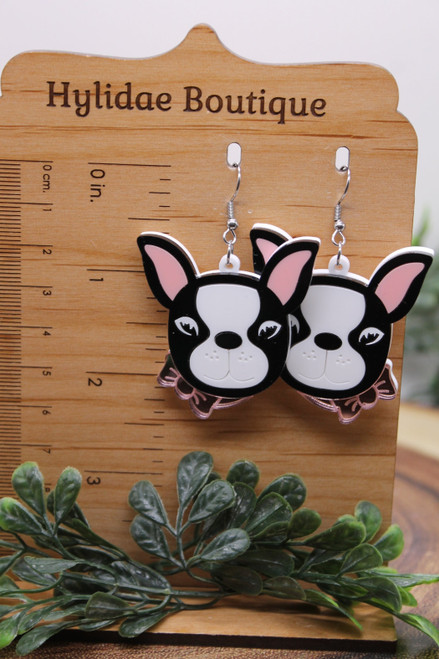 Frenchies || Dangle Earrings || Hypoallergenic